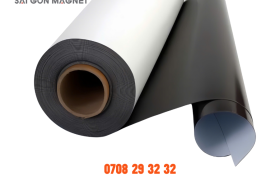Nam châm dẻo cuộn 15mx620mmx0.5mm phủ nhựa PVC trắng