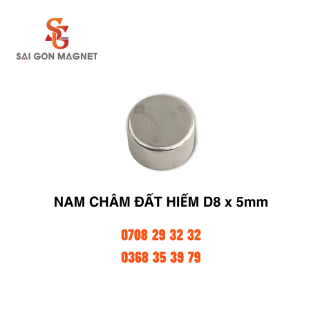 Nam châm đất hiếm D8x5mm
