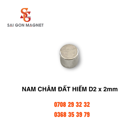 Nam châm đất hiếm D2x2mm