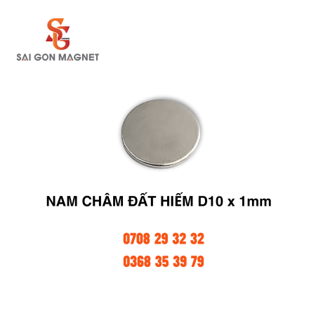 Nam châm đất hiếm D10x1mm