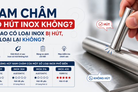 Nam châm có hút inox không? Vì sao có loại inox bị hút, có loại lại không?